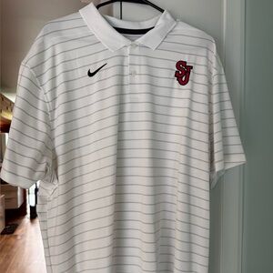 Nike White and Gray Polo Shirt